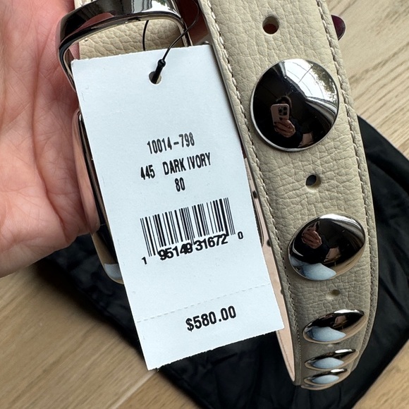 🆕 KHAITE Benny Studded Leather Belt - Picture 3 of 5